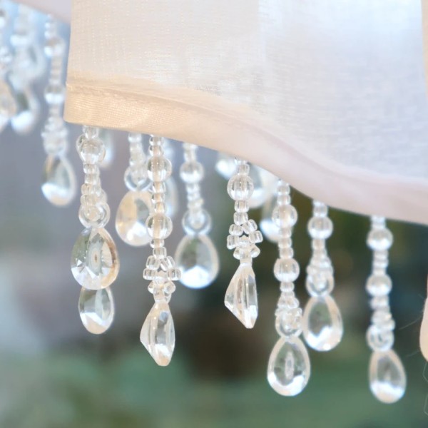 Firana klasyczna wycięta w łuk z koralikami woal sable 272 – Firany – zdjęcie 3