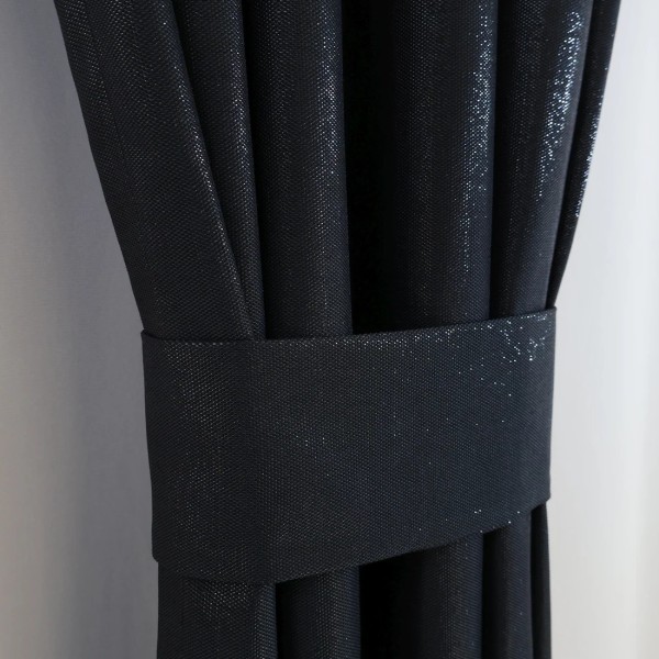 Zasłona gotowa czarna połyskująca 306 – Zasłony – zdjęcie 2