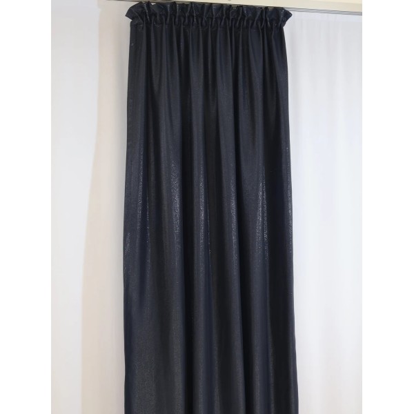 Zasłona gotowa czarna połyskująca 306 – Zasłony – zdjęcie 4