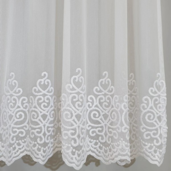 Firana z haftem delikatny połysk biała 312 – Firany – zdjęcie 1