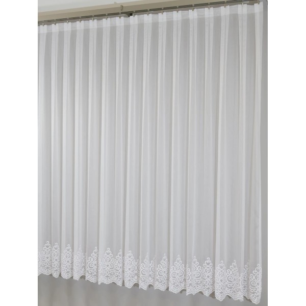 Firana z haftem delikatny połysk biała 312 – Firany – zdjęcie 4