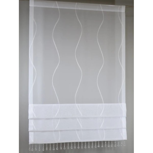 Firana panelowa biała roletka z koralikami 377 – Firany – zdjęcie 2