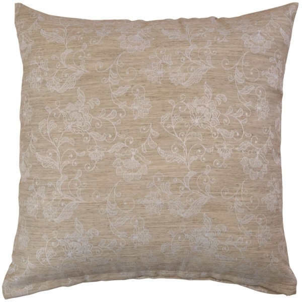 Poszewka dekoracyjna kremowo-beżowa z motywem roślinnym 380 – Dodatki – zdjęcie 1
