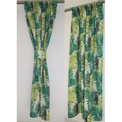 Zasłona liście palmy zielone 171 – Zasłony – zdjęcie 2