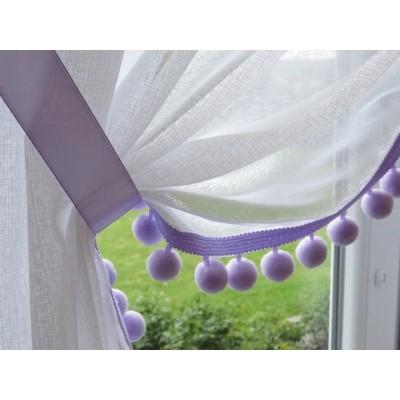 Prosta firana dziecięca pomponiki bąbelki 046 – Firany – zdjęcie 1
