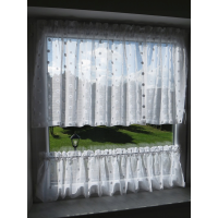 Firana zazdrostka z pomponikami biała 180 – Do kuchni – zdjęcie 6