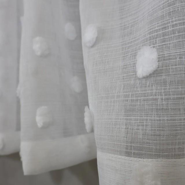 Firana zazdrostka z pomponikami biała 180 – Do kuchni – zdjęcie 5