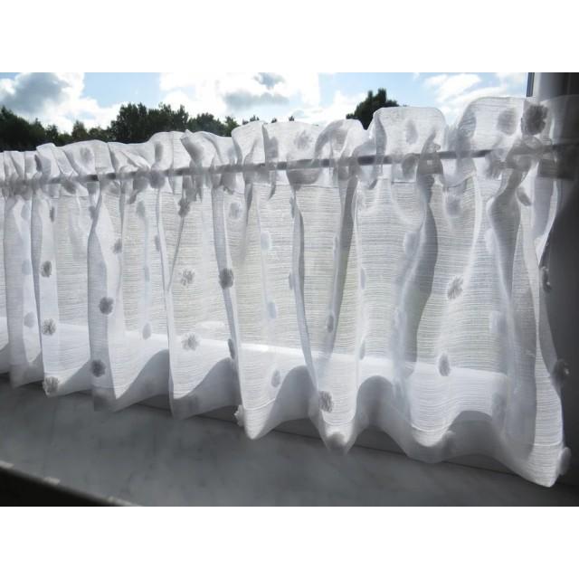 Firana zazdrostka z pomponikami biała 180 – Do kuchni – zdjęcie 3