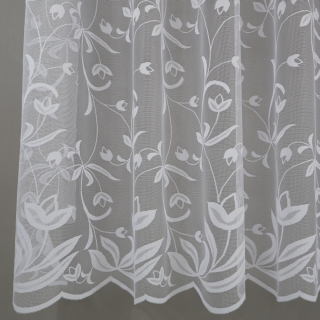 Prosta firana żakardowa biała wzór roślinny 181 – Firany – zdjęcie 1
