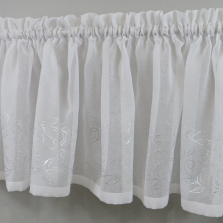 Firana zazdrostka do kuchni z srebrną aplikacją 133 – Do kuchni – zdjęcie 1