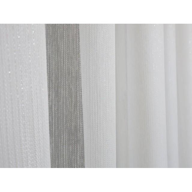 Prosta firana deszczyk biała z ołowianką 182 – Firany – zdjęcie 2