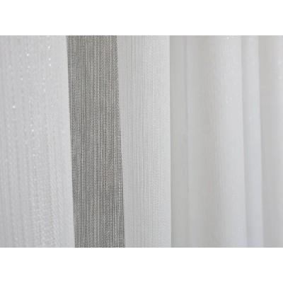 Prosta firana deszczyk biała z ołowianką 182 – Firany – zdjęcie 2