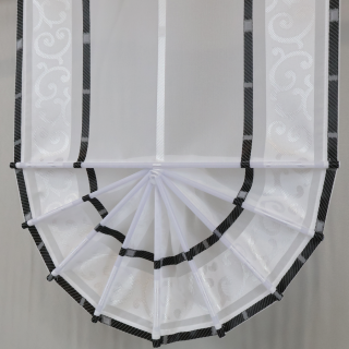 Firana zazdrostka MINI WACHLARZ czarne pasy 183 – Do kuchni – zdjęcie 1