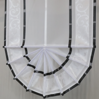 Firana zazdrostka MINI WACHLARZ czarne pasy 183 – Do kuchni – zdjęcie 1