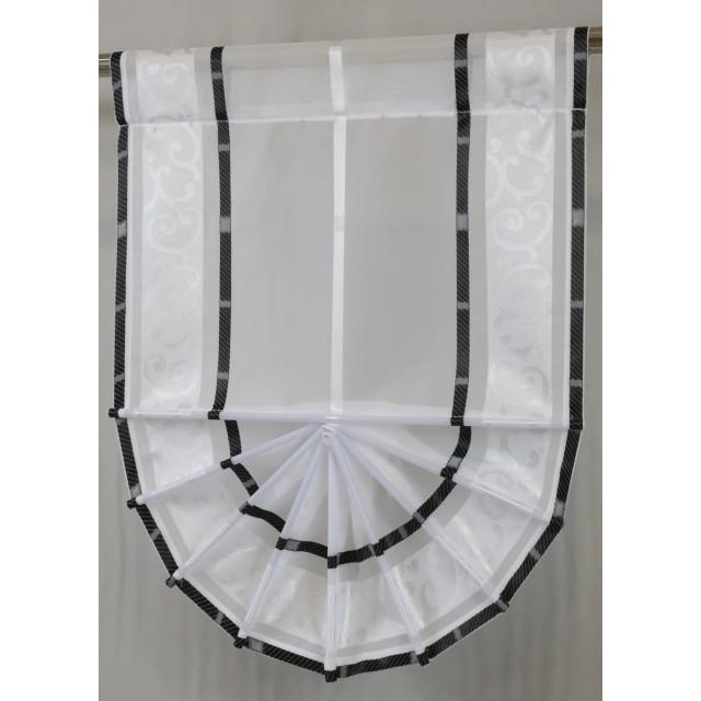 Firana zazdrostka MINI WACHLARZ czarne pasy 183 – Do kuchni – zdjęcie 3