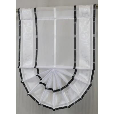 Firana zazdrostka MINI WACHLARZ czarne pasy 183 – Do kuchni – zdjęcie 3