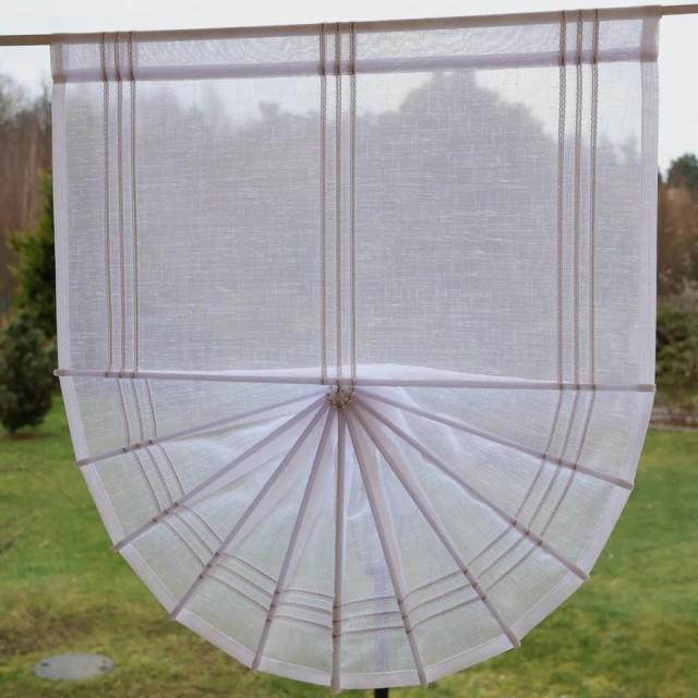 Firana do kuchni zazdrostka wachlarz paski srebrne 185 – Do kuchni – zdjęcie 3