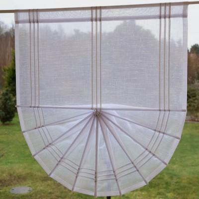 Firana do kuchni zazdrostka wachlarz paski srebrne 185 – Do kuchni – zdjęcie 3