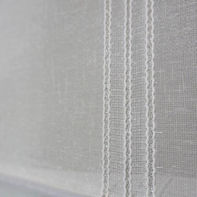 Firana do kuchni zazdrostka wachlarz paski srebrne 185 – Do kuchni – zdjęcie 2