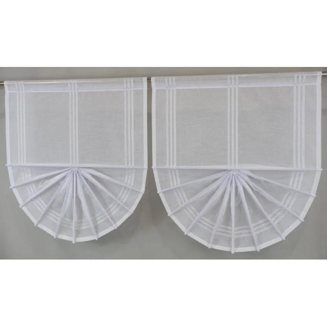 Firana do kuchni zazdrostka wachlarz paski srebrne 185 – Do kuchni – zdjęcie 4