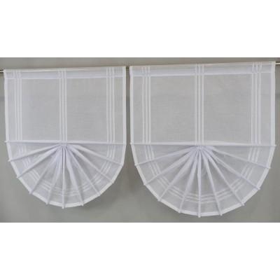 Firana do kuchni zazdrostka wachlarz paski srebrne 185 – Do kuchni – zdjęcie 4