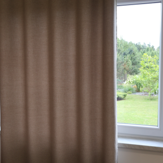 Zasłona szaro beżowa na przelotkach 198 – Zasłony – zdjęcie 3