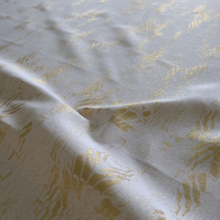 Tkanina obrusowa plamoodporna biało złota marmurek 203 – Na metry – zdjęcie 3