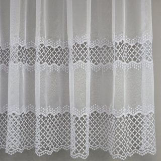 Firana biała z pasem gipiury 205 – Firany – zdjęcie 1