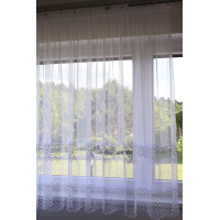 Firana biała z pasem gipiury 205 – Firany – zdjęcie 4