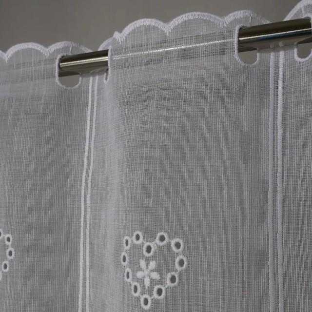 Firana zazdrostka biało beżowa z haftem 207 – Do kuchni – zdjęcie 2