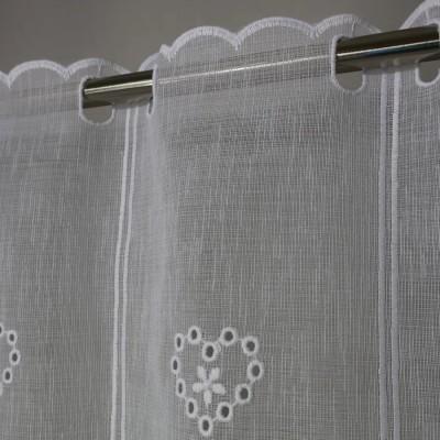 Firana zazdrostka biało beżowa z haftem 207 – Do kuchni – zdjęcie 2