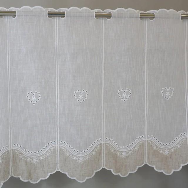 Firana zazdrostka biało beżowa z haftem 207 – Do kuchni – zdjęcie 4