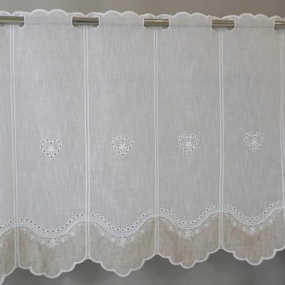 Firana zazdrostka biało beżowa z haftem 207 – Do kuchni – zdjęcie 4