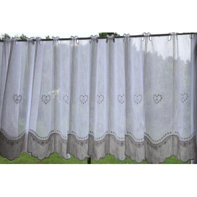 Firana zazdrostka biało beżowa z haftem 207 – Do kuchni – zdjęcie 5