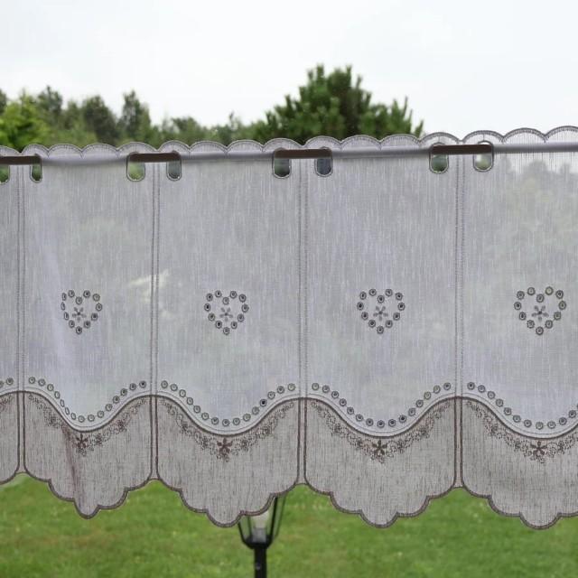 Firana zazdrostka biało beżowa z haftem 207 – Do kuchni – zdjęcie 6