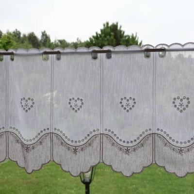 Firana zazdrostka biało beżowa z haftem 207 – Do kuchni – zdjęcie 6