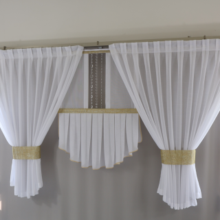 Komplet 2+1 Panel z firanami cyrkonie girlanda 208 – Firany – zdjęcie 1