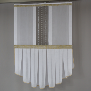 Firana panel żabot ZŁOTY z girlandą 209 – Firany – zdjęcie 1