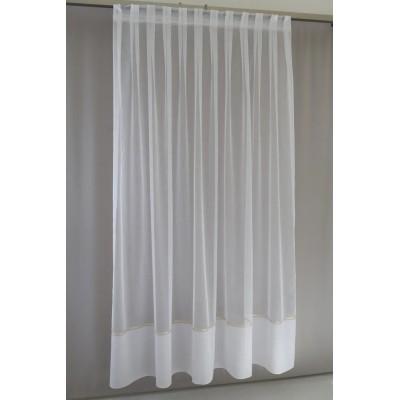 Firana z złotym paskiem siateczka 215 – Firany – zdjęcie 3