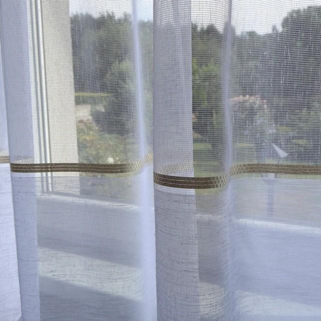 Firana z złotym paskiem siateczka 215 – Firany – zdjęcie 6