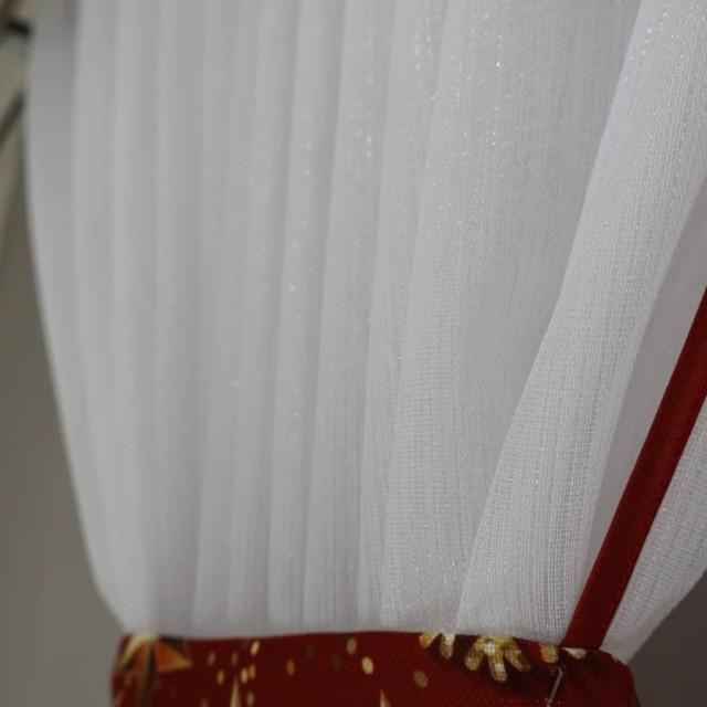 Firana cukierek biała z bordową lamówką Święta 223 – Firany – zdjęcie 4