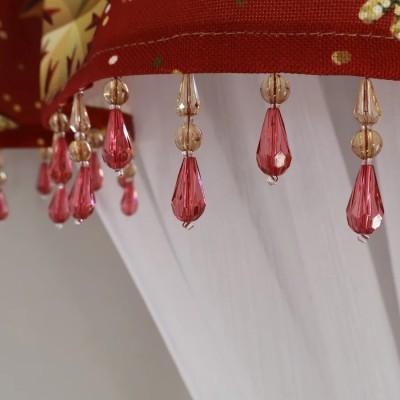 Firana lambrekin z koralikami w gwiazdki 224 Święta – Firany – zdjęcie 4