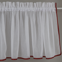 Firana do kuchni zazdrostka z bordową lamówką 227 – Do kuchni – zdjęcie 1