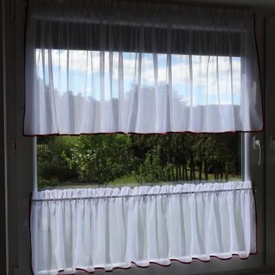 Firana do kuchni zazdrostka z bordową lamówką 227 – Do kuchni – zdjęcie 4