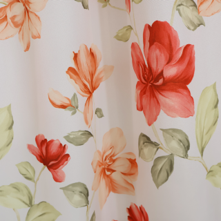 Zasłona kremowa w kwiaty retro 231 – Zasłony – zdjęcie 1