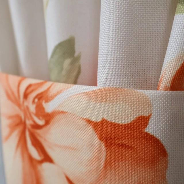 Zasłona kremowa w kwiaty retro 231 – Zasłony – zdjęcie 2