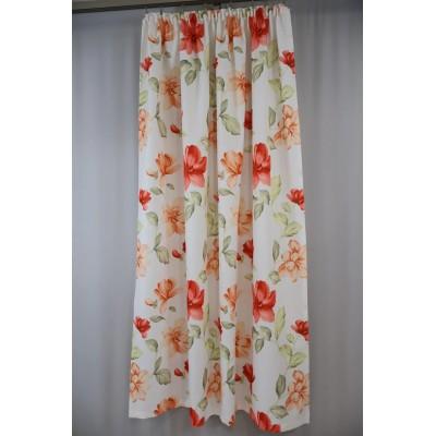 Zasłona kremowa w kwiaty retro 231 – Zasłony – zdjęcie 4