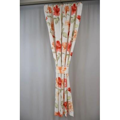 Zasłona kremowa w kwiaty retro 231 – Zasłony – zdjęcie 5