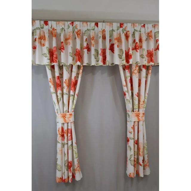 Firana lambrekin kremowy w kwiaty retro 232 – Firany – zdjęcie 4