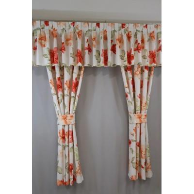 Firana lambrekin kremowy w kwiaty retro 232 – Firany – zdjęcie 4